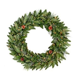 30 Inch Yosemite Prelit Clear Christmas Wreath   Christmas Wreaths
