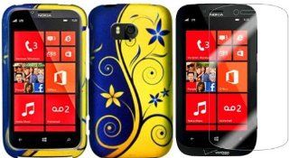 For Nokia Lumia 822 Hard Design Cover Case Royal Swirl+LCD Screen Protector Cell Phones & Accessories