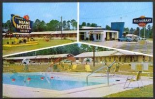 Miami Motel & Restaurant Claxton GA 3 vue postcard 1963 Entertainment Collectibles