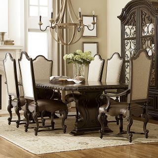 Castella Valencia 7 piece Dining Set with Leather Chairs   Dining Table Sets