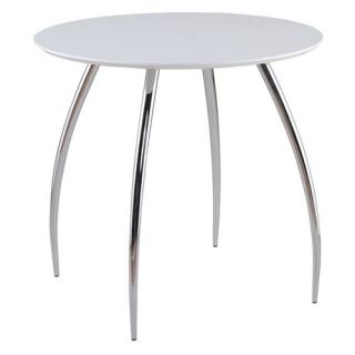 Euro Style Bistro 30 in. Round Dining Table   White   Bistro Tables