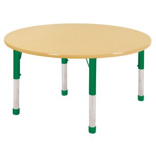 ECR4KIDS 48 in. Maple Top Round Adjustable Activity Table   Chunky   Daycare Tables & Chairs