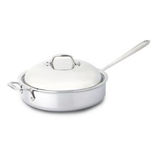 All Clad Tri Ply Stainless Steel 4 qt. Saute Pan with Domed Lid   Saute Pans