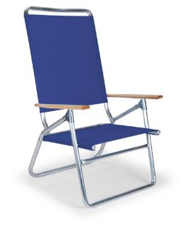 Telescope Foldable Light n Easy High Boy Beach Chair   Silver Aluminum Frame   Beach Chairs