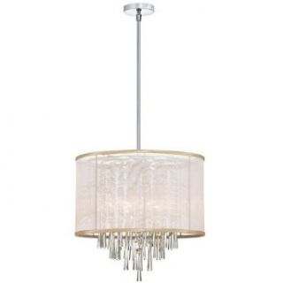 6 Light Crystal Convertible Drum Pendant Shade Color Oyster   Ceiling Pendant Fixtures  