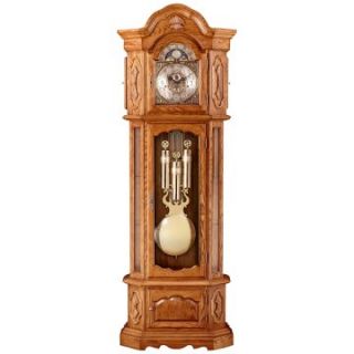 Hermle St. Francis Old World Styled Oak Finish Grandfather Clock   Floor Clocks