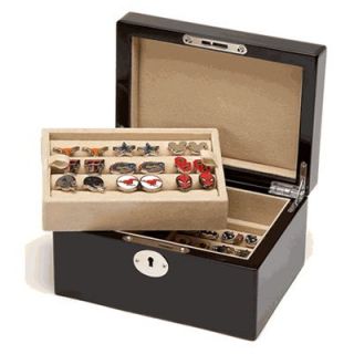 Locking 15 Pair Valet Case   7W x 5H in.   Mens Jewelry Boxes