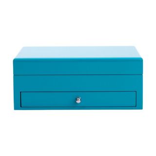 High Gloss Finish Cool Blue Jewelry Box   6.75W x 3.75H in.   Womens Jewelry Boxes