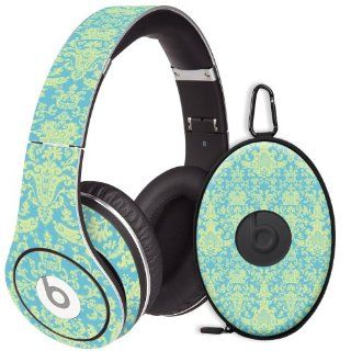 Vintage Blue Green Damask Decal Skin for Beats Studio Headphones & Carrying Case by Dr. Dre Electronics