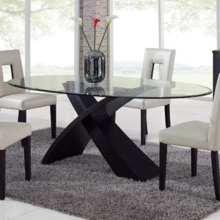 Global Furniture Exclaim Oval Glass Dining Table   Dining Tables