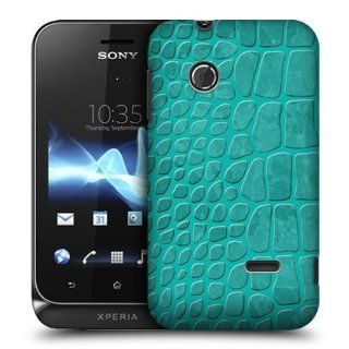 Head Case Designs Teal Crocodile Skin Pattern Back Case Cover For Sony Xperia tipo ST21i Cell Phones & Accessories