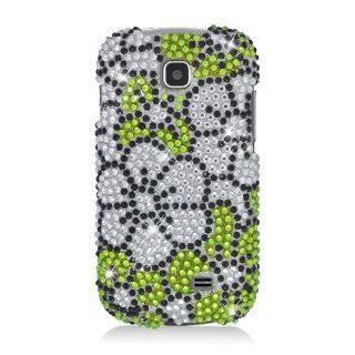 Eagle Cell PDSAMI827S324 RingBling Brilliant Diamond Case for Samsung Galaxy Appeal i827   Retail Packaging   Green/Silver Flower Cell Phones & Accessories