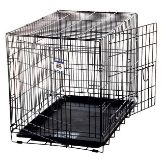 Miller Manufacturing Large Black Double Door Wire Pet Crate   Dog Crates