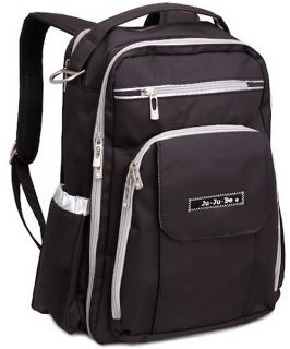 Ju Ju Be Be Right Back Diaper Bag Backpack   Black/Silver   Designer Diaper Bags