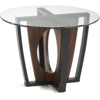 Armen Living Decca Round Glass Top End Table   End Tables