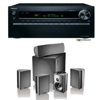 Onkyo TX NR828 7.2 Channel Wireless Network A/V Receiver Plus A Definitive Technology Pro Cinema 600 Home Theater Speaker Package Electronics