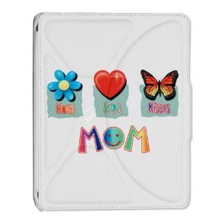 iPad 2 New iPad 3 and iPad 4 Cover Folio Case Mom Hugs Flower Love Heart and Kisses Butterfly 