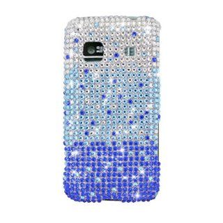 Boost Straight Talk Samsung Galaxy Precedent SCH M828C Accessory   Blue Waterfall Bling Design Protective Hard Case Cover plus Lf Stylus Pen Cell Phones & Accessories