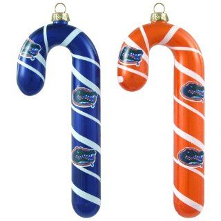 NCAA Florida Blown Glass Candy Cane Ornament Set  Sports Fan Hanging Ornaments  Sports & Outdoors