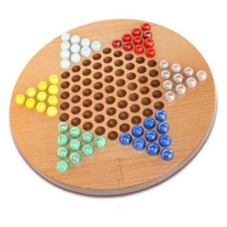 Wood Chinese Checkers Set with Marbles   Chinese Checkers