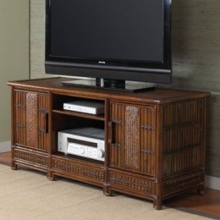 Hospitality Rattan Polynesian Plasma TV Holder   Up to 60 in.   Antique   Indoor Wicker Furniture