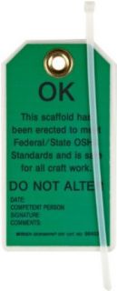 Brady 86452 5 3/4" Height, 3" Width, B 852 Reusable Dura Tag, Black On Green Color Scaffolding Tags (Pack Of 10) Industrial Lockout Tagout Tags