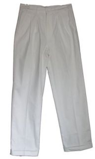 White 100% Cotton Twill Mens Pants (34 x 34) at  Mens Clothing store Dress Pants