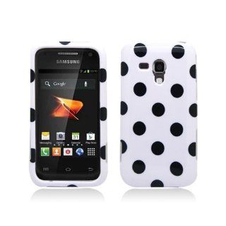 White Polka Dot Hard Cover Case for Samsung Galaxy Rush SPH M830 Cell Phones & Accessories