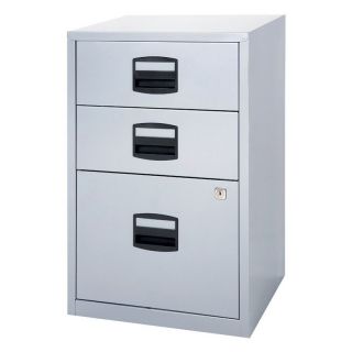 Bisley Three Drawer Home Filing Cabinet   Light Gray   File Cabinets