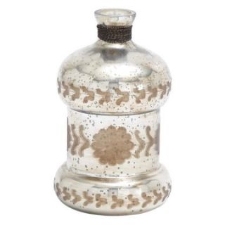 Petite Glass Bottle in Brown and White Pattern   Canisters & Bottles