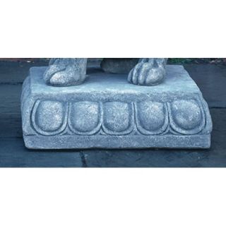 Campania International Low Rectangular Pedestal Cast Stone Pedestal For Urns and Statues   Garden Decor