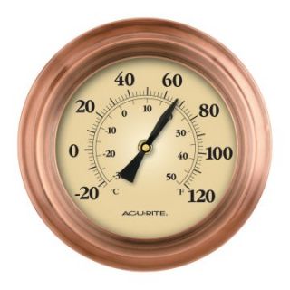 Weathered Copper Porthole Thermometer   Thermometers