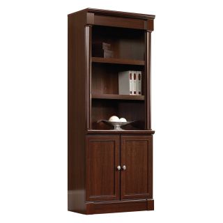 Sauder Palladia Library Bookcase with Doors   Select Cherry   Bookcases