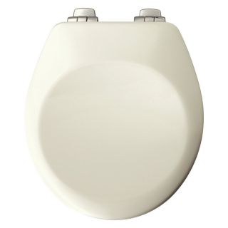 Bemis B652CHSL346 Round Closed Front High Density Biscuit Molded Wood Toilet Seat with Chrome Hinges   Toilet Seats
