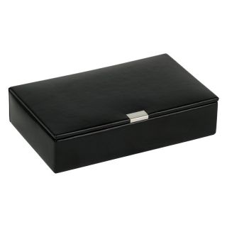 Wolf Designs Heritage Men's Accessories Black Cufflink Box   7.25W x 1.5H in.   Mens Jewelry Boxes