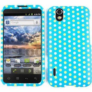CELL PHONE CASE COVER FOR LG MARQUEE / MAJESTIC LS 855 WHITE YELLOW DOTS ON LIGHT BLUE Cell Phones & Accessories