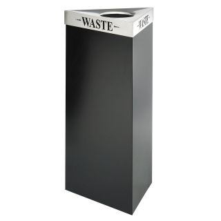 Safco Trifecta 21 Gallon Waste Receptacle Black Recycling Bin   Recycling Bins