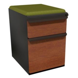 Mobile Pedestal with Fennel Fabric Seat and Laminate Front File Drawer / Storage Drawer   19 in.   File Cabinets