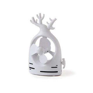 White Quiet Tree Shape Soft Blades Usb/Battery Operated Small Cooling Fan