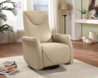 Orion Top Grain Leather Recliner in Almond  