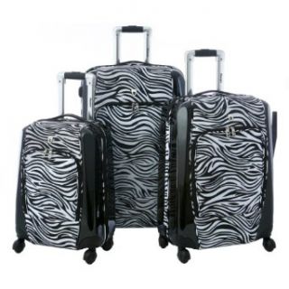Olympia Luggage Mankato 3 Piece Hybrid Set, Zebra Black, One Size Clothing