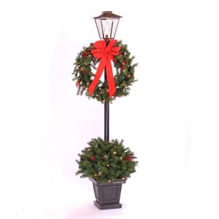 6.5 Foot Pine Lantern   Christmas Wreaths