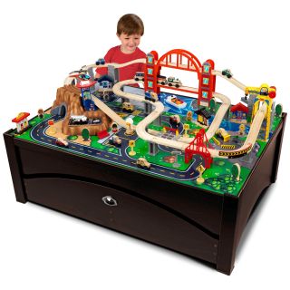 KidKraft Metropolis Train Set Table with Trundle Drawer   Activity Tables