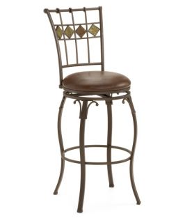 Hillsdale Lakeview 30 in. Swivel Bar Stool with Slate Accent   Bar Stools