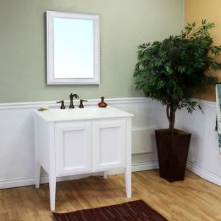 Bellaterra Vittoria 33.5 in. White Single Bathroom Vanity with Optional Mirror   Single Sink Bathroom Vanities