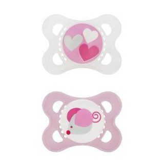 Mam Original Latex 2 Pacifiers 1 cllip keeper 2 Months   girl colors  Baby Pacifiers  Baby