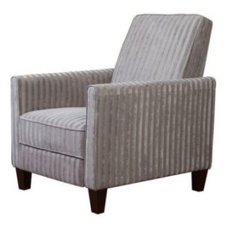Grey Striped Fabric Reclining Club Chair   Upholstered Club Chairs