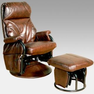Mac Motion   351 Series Leather Recliner and Ottoman   Brick   Leather Recliners