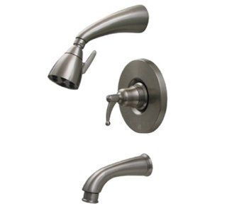 Whitehaus 614.835PR BN Blairhaus Adams 2 5/8 Inch Pressure Balance Valve with Showerhead and Bell Shaped Lever Handle, Brushed Nickel   Fixed Showerheads  