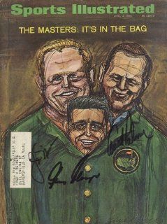 Jack Nicklaus, Arnold Palmer & Gary Player Autographed THE MASTERS Sports Illustrated April 4, 1966  Sports Related Collectibles  Sports & Outdoors